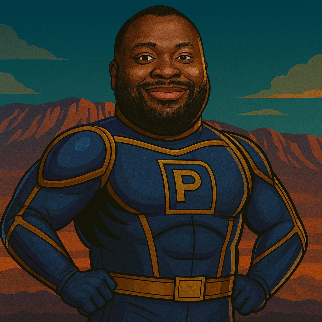 patrice-superhero Super hero photo of Patrice Fote Full Stack Web Consultant